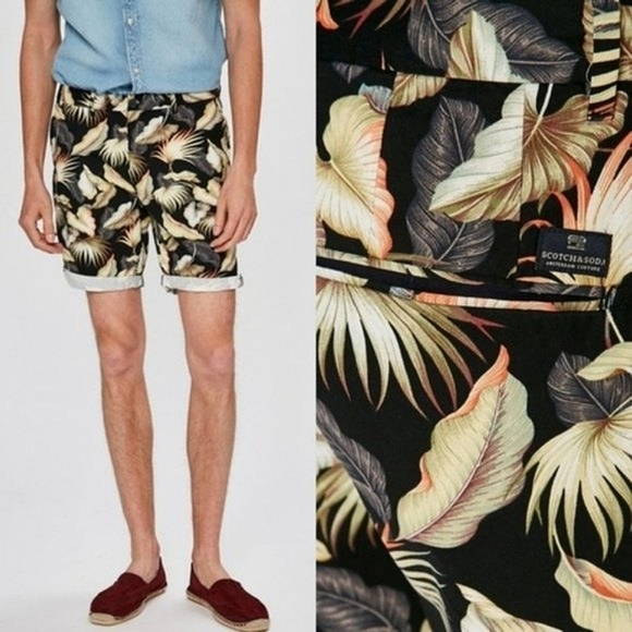 Scotch & Soda Tropical Print 8" Inseam Cotton Shorts